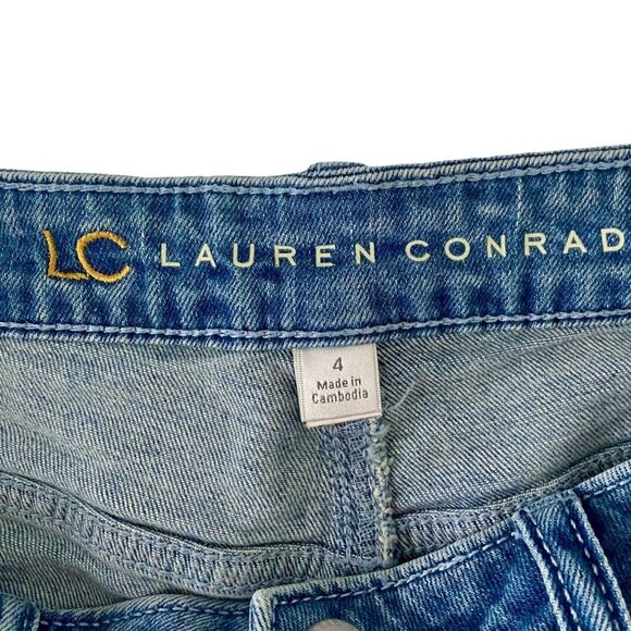LC Lauren Conrad Distressed Denim Jean Shorts Size 4 - Picture 7 of 9
